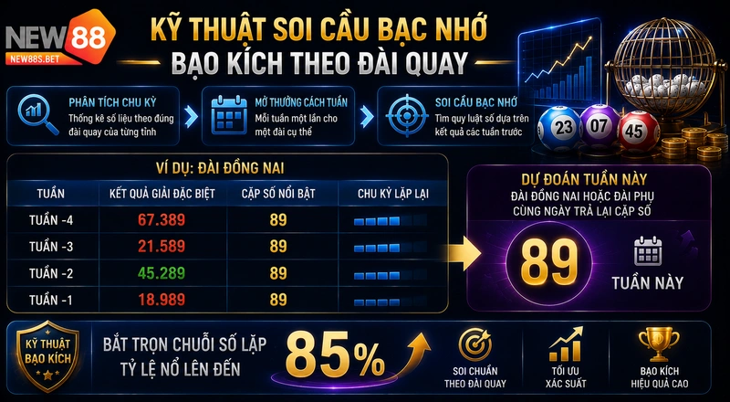 Kỹ thuật soi cầu bạc nhớ xổ số miền Trung NEW88